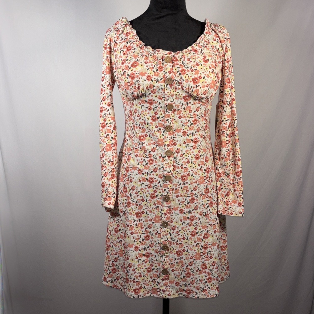 No Boundaries Floral Cottagecore Babydoll Dress Large 11 13 Juniors Padded NWT